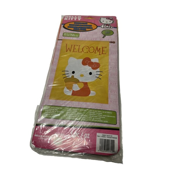 HELLO KITTY Garden WELCOME FALL 28"x 40" Flag Banner Sanrio - Picture 1 of 5